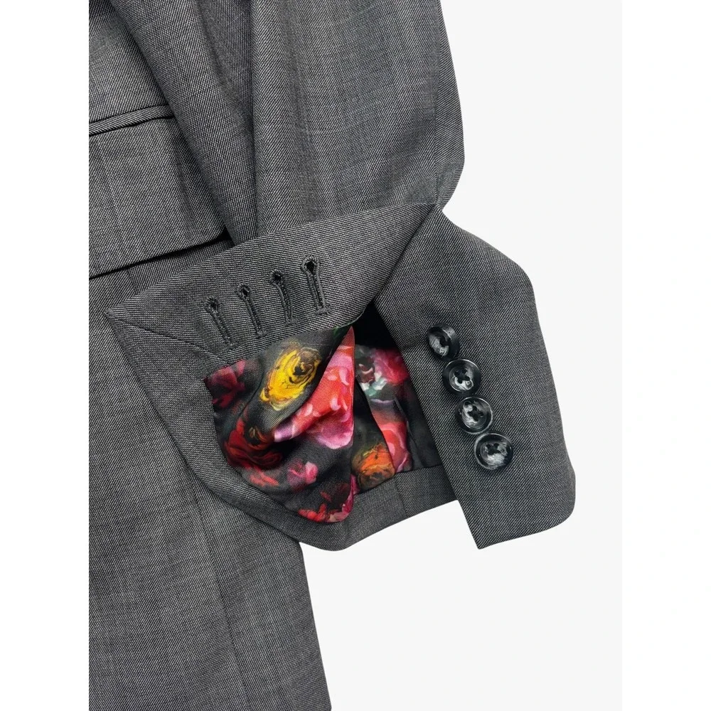 Trunk Club Custom 38R 34x32 Gray Sharkskin Bespoke 2pc Pant Suit Wool Slim